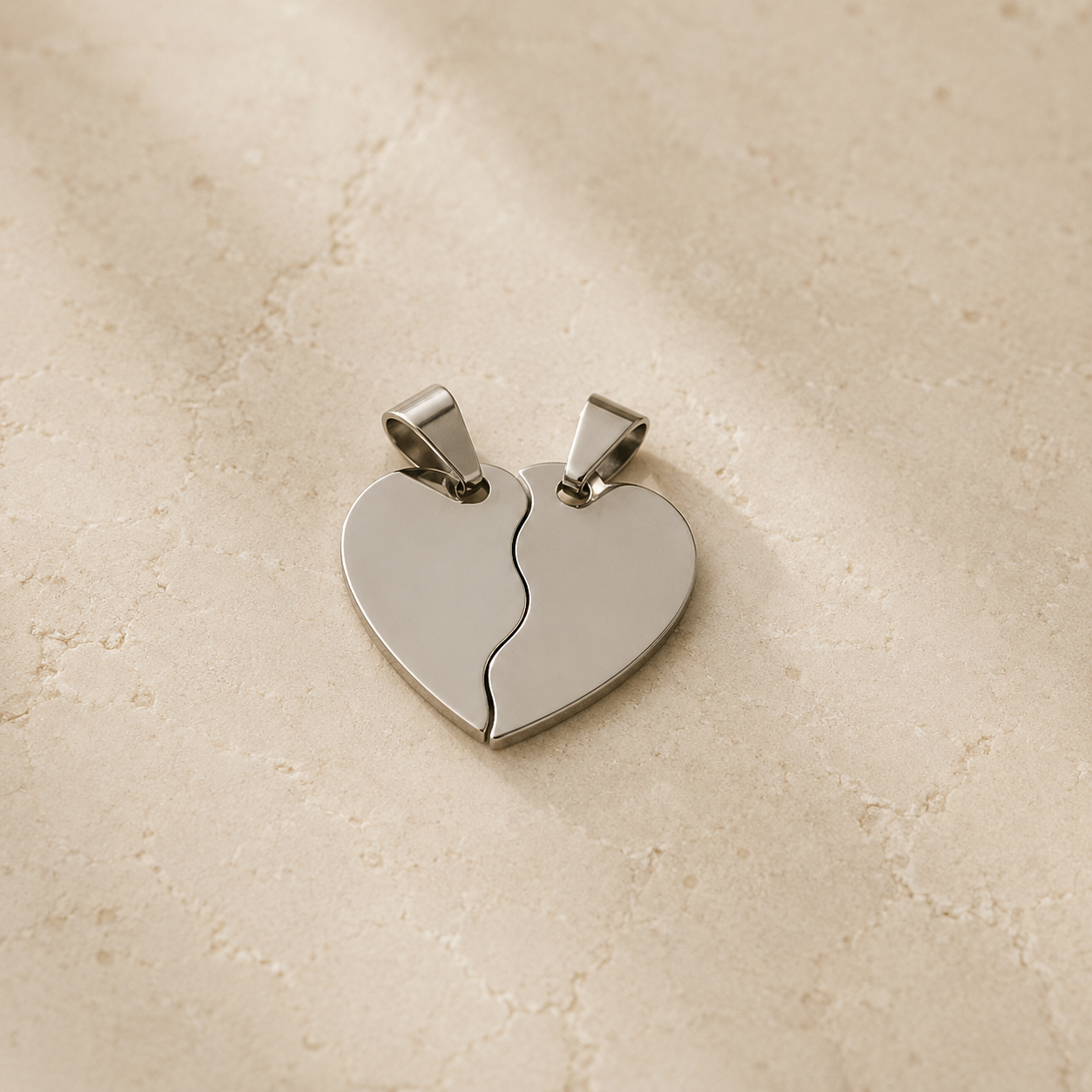Llavero doble de corazón personalizado para parejas con grabado láser de nombres y fecha