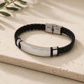 Pulsera de cuero personalizada con grabado láser de nombre o frase - regalo personalizado para hombre